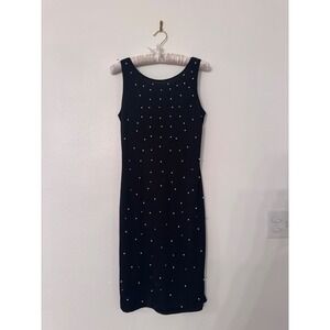 80s Black Midi Dress‎